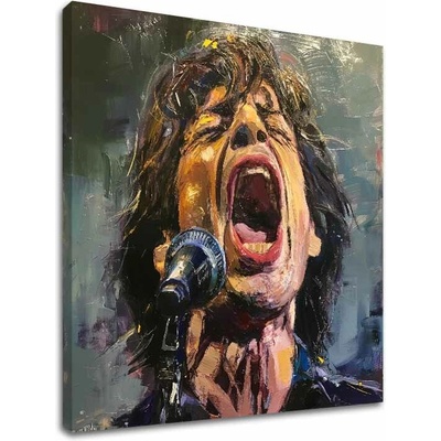 Obraz Mick Jagger - Legenda na pódiu | dokončené rukou umelca - 100x100 cm