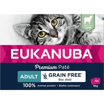 Eukanuba Adult bez obilovin jehněčí 12 x 85 g