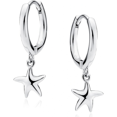 Olivie Stříbrné kruhové náušnice HVĚZDICE 9857