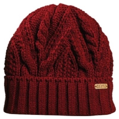 Pletex pletená čepice s fleecovou podšívkou L483 Vínová