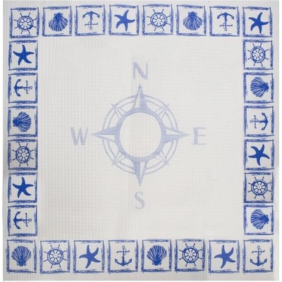 Primanova Хартиена квадратна покривка 100x100см с декор "Море" LUNI PAPER-(10-FE-7005) - Horecano (012424)