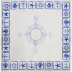 Primanova Хартиена квадратна покривка 100x100см с декор "Море" LUNI PAPER-(10-FE-7005) - Horecano (012424)