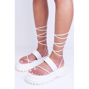 Image 1 of No Doubt Сандали No Doubt Women's Strappy Tie-Up Flatform Sandal - White