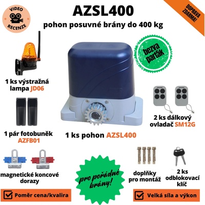 AZSL400 - pohon posuvné brány do 400 Kg, možnost solárního napájení