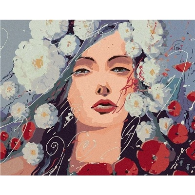 zuty Malování Podle Čísel Žena A Vlčí Máky 80 x 100 Cm Plátno Rám