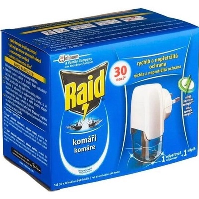 Raid Family elektrický odpařovač s tekutou náplní proti komárům, 30 nocí, 1+21 ml – Zboží Dáma