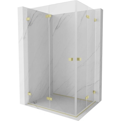 Mexen Lunar-F Duo сгъваема душ кабина 100 x 80 см, прозрачна, златна четка - 836-100L-080P-55-00 (836-100L-080P-55-00)