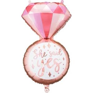 PartyDeco Балон от фолио She said yes, 41 x 72 см