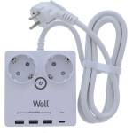 Well 2 Plug + 4 USB 2 m Switch (EXTS-2S2M-PROT/USBC4-WL)