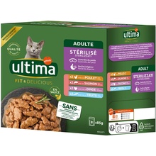 Ultima Sterilized Cat mix I kuracie morčacie losos pstruh 8 x 85 g