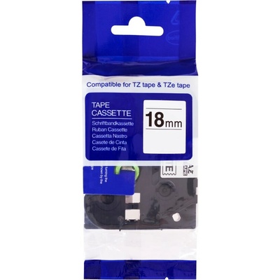 PRINTLINE kompatibilní páska s Brother TZE-FX241,18mm, černý tisk/bílý podklad, flexibilní