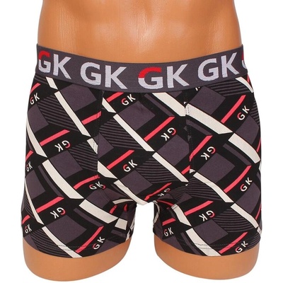 Мъжки боксер в графитено с ефектен принт