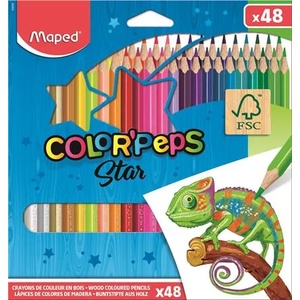 Maped Комплект цветни моливи, триъгълни, MAPED "ColorPeps Star", 48 различни цвята 832048FC (832048FC)