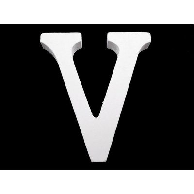 Drevená dekorácia písmená abecedy Písmeno: "V"