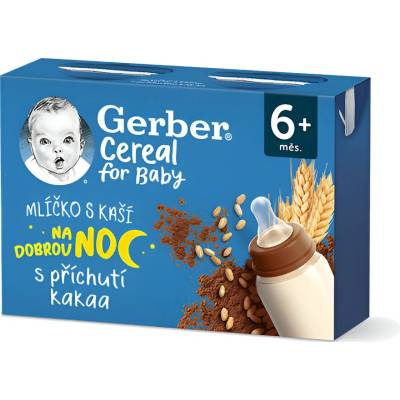Gerber Cereal Mléčná kaše na dobrou noc kakaová 2 × 200 ml