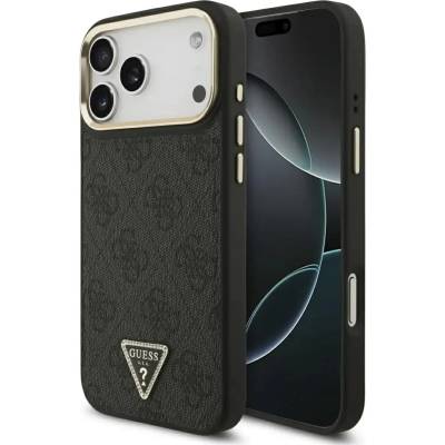 GUESS 4G Triangle Logo MagSafe Case за iPhone 17 Pro Max - черен и златен