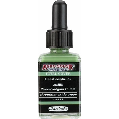 Schmincke Aero Color akrylový atrament Professional Total Cover 28 ml 858 chromium oxide zelená