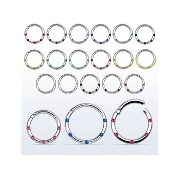 Piercingate kruh barevný segment PKR00097 čirá