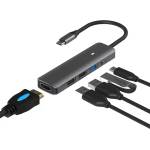 Plasico Computers USB хъб BE HD502, 5-портов, USB-C 3.0, HDMI 4K/30Hz, Сив (HD502)