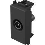 TEM Розетка TV индивидуална 0db 1M, цвят Черен мат, Modul - KM10SB (KM10SB)