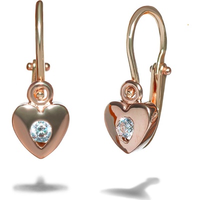 Blink-Blink dievčenské náušnice s diamantom v tvare srdca 3527RDG