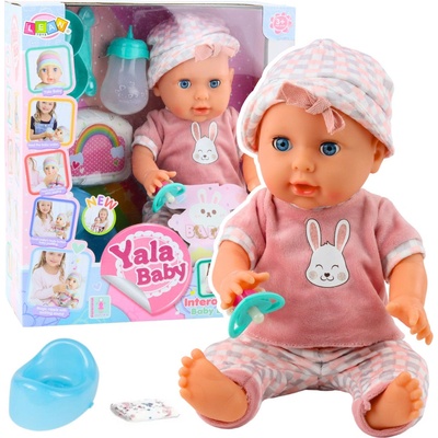 LEAN Toys miminko čůrající růžová sada doplňků zvuky 35 cm