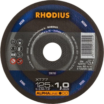 RHODIUS Extra tenký řezný kotouč XT77 125 x 1,0 x 22,23 ALPHAline 208700