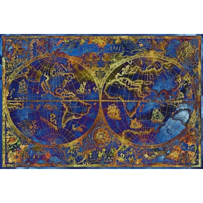 Dimex MS-5-1502 Vliesová fototapeta Modrá mapa světa rozměry 375 x 250 cm