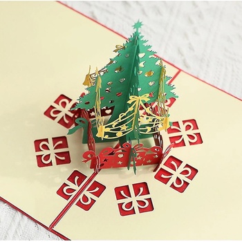 Kiriori Поздравителна картичка Kiriori Pop-up - Елха (CSRCH177PAEN)