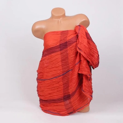 Парео за плаж на квадрати в керемиден цвят