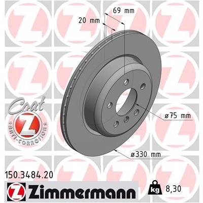 Brzdový kotouč ZIMMERMANN 150.3484.20