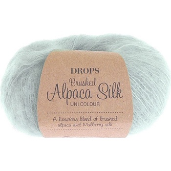 Příze DROPS Brushed Alpaca Silk 14 - světlá šedozelená