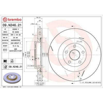 Brzdový kotúč BREMBO 09.N246.21