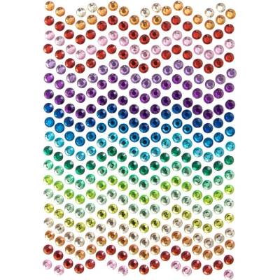 DP Craft Samolepicí kamínky v duhových barvách 6mm, 337ks