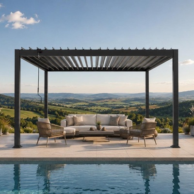 Avenberg Hliníková bioklimatická pergola s lamelami 4 x 4 m antracit Za23141