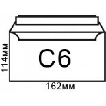 Плик за писма, C6, 114 x 162 mm, хартиен, със самозалепваща лента, бял, 1000 броя