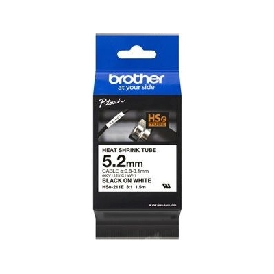 Brother - HSE-211E, bužírka bílá / černá (5,2 mm) (HSE211E)