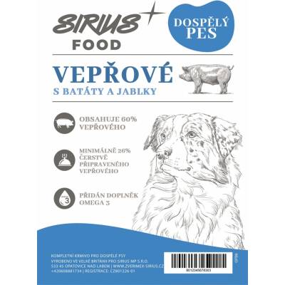 Sirius Food Grain Free adult vepřové batáty jablka 2 kg