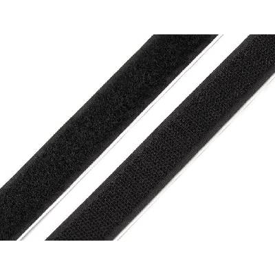 Prima-obchod Suchý zip háček + plyš samolepicí šíře 16mm bílý a černý, barva Černá
