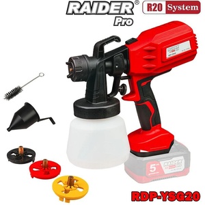 Raider Пистолет за боя, акумулаторен, RAIDER RDP-YSG20 Solo, 20V, 800 мл, 1.5/2/2.5 мм дюзи, R20 System (074208)