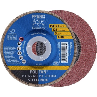 PFERD TOOLS 67648125 PFF 125 A 80 PSF STEELOX vějířovitý brusný kotouč Průměr 125 mm Ø otvoru 22.23 mm Zrnitost 80 nerez