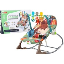 LEAN TOYS Hojdacie kreslo 2v1, motív lesné zvieratká