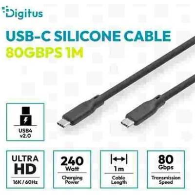 Digitus AK-300350-010-S silikonový USB4 verze 2.0 USB 80 Gbps, 1m černý