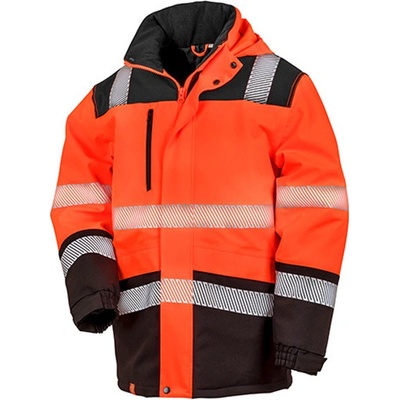 Result Unisex softshellový bezpečnostný plášť R475X Fluorescent Orange