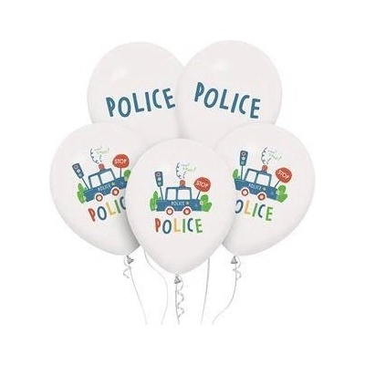 Godan GZ-POL5 Set balónov Polícia 30cm biely