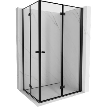 Mexen Mist-F Duo сгъваема душ кабина дясна 90 x 100 см, черна рамка, черна - 8A6-090L-100P-70-70 (8A6-090L-100P-70-70)