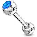 Šperky4U piercing do jazyka s opálem PJ0003-B