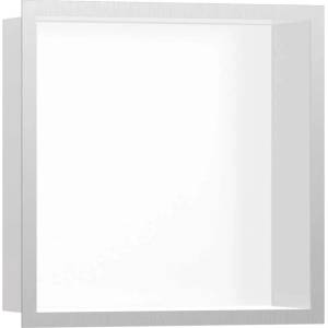 Hansgrohe XtraStoris Individual - Ниша за вграждане в стена с дизайнерска рамка, 30x30x10 см, матово бяло/матирана неръждаема стомана 56099800 (56099800)