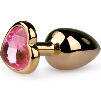 Easy Малък анален разширител бижу с розов кристал Easy Gold