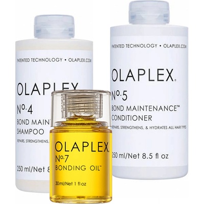 Olaplex No. 4 Bond Maintenance Shampoo 250 ml + No. 5 Bond Maintenance Conditioner 250 ml + No. 7 Bonding Oil 30 ml dárková sada